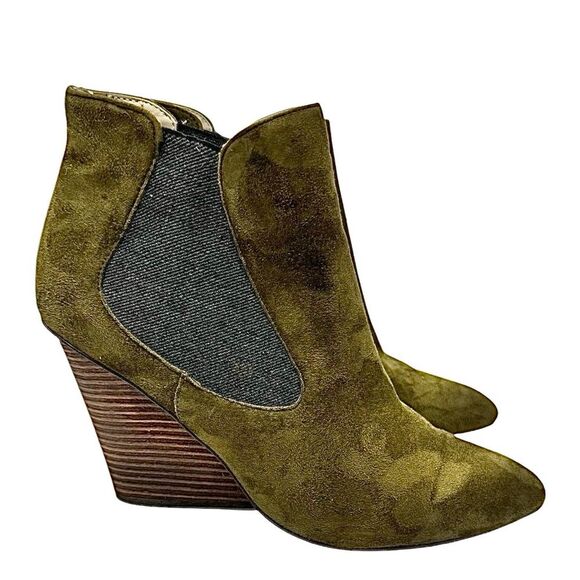 Steven by Steve Madden Women's Green Suede Maliik Bootie 8 Medium Pre-Owned - Picture 10 of 10